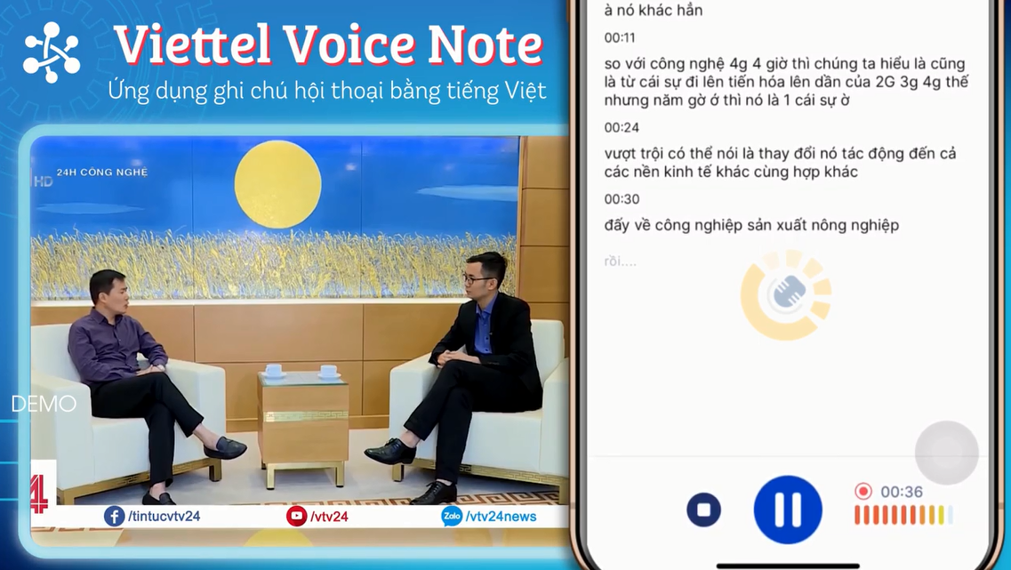 Viettel Voice Note - Ứng dụng ghi chú hội thoại thông minh bằng giọng nói Tiếng Việt