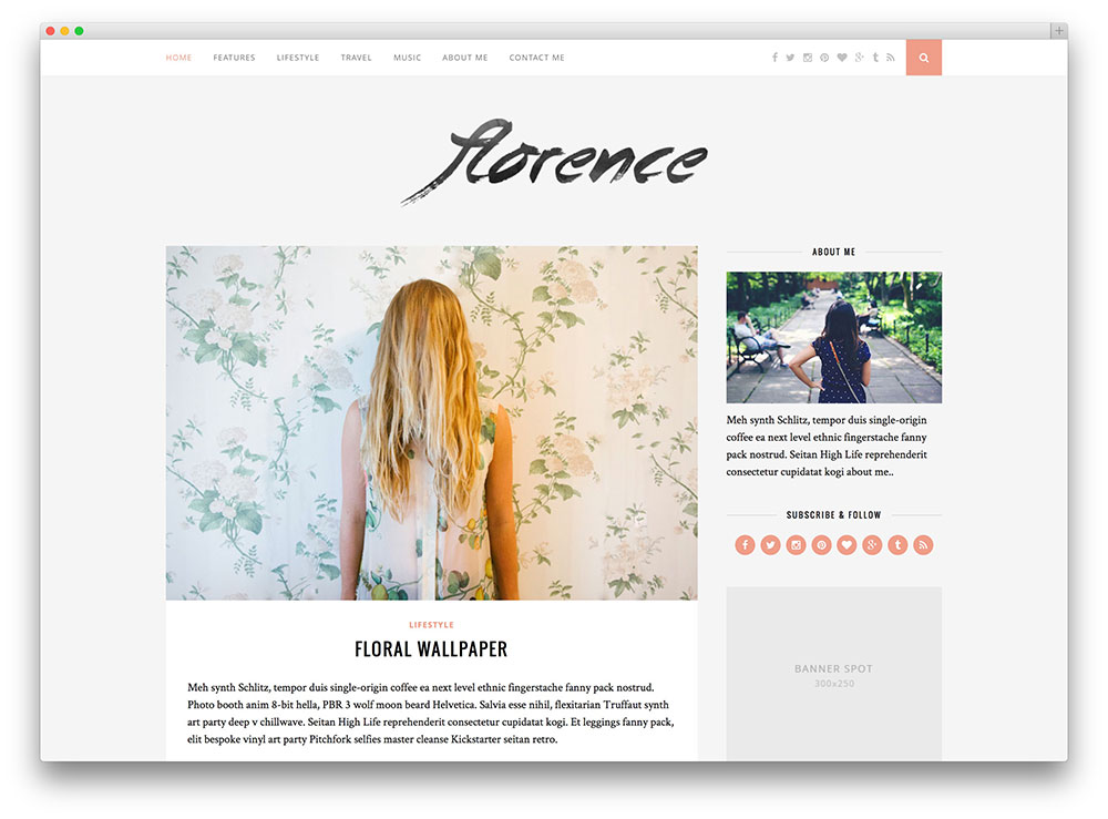 florence - chủ đề blog tuyệt vời