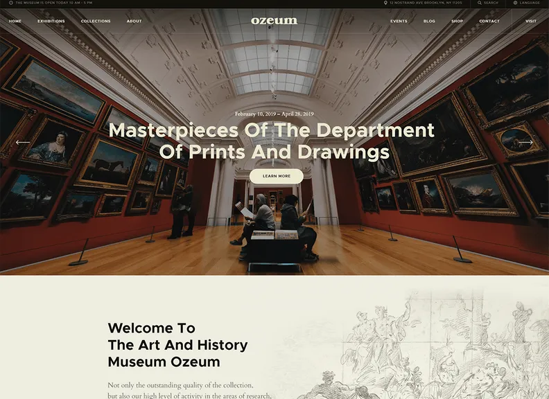 Ozeum |  Phòng trưng bày nghệ thuật & Bảo tàng Chủ đề WordPress